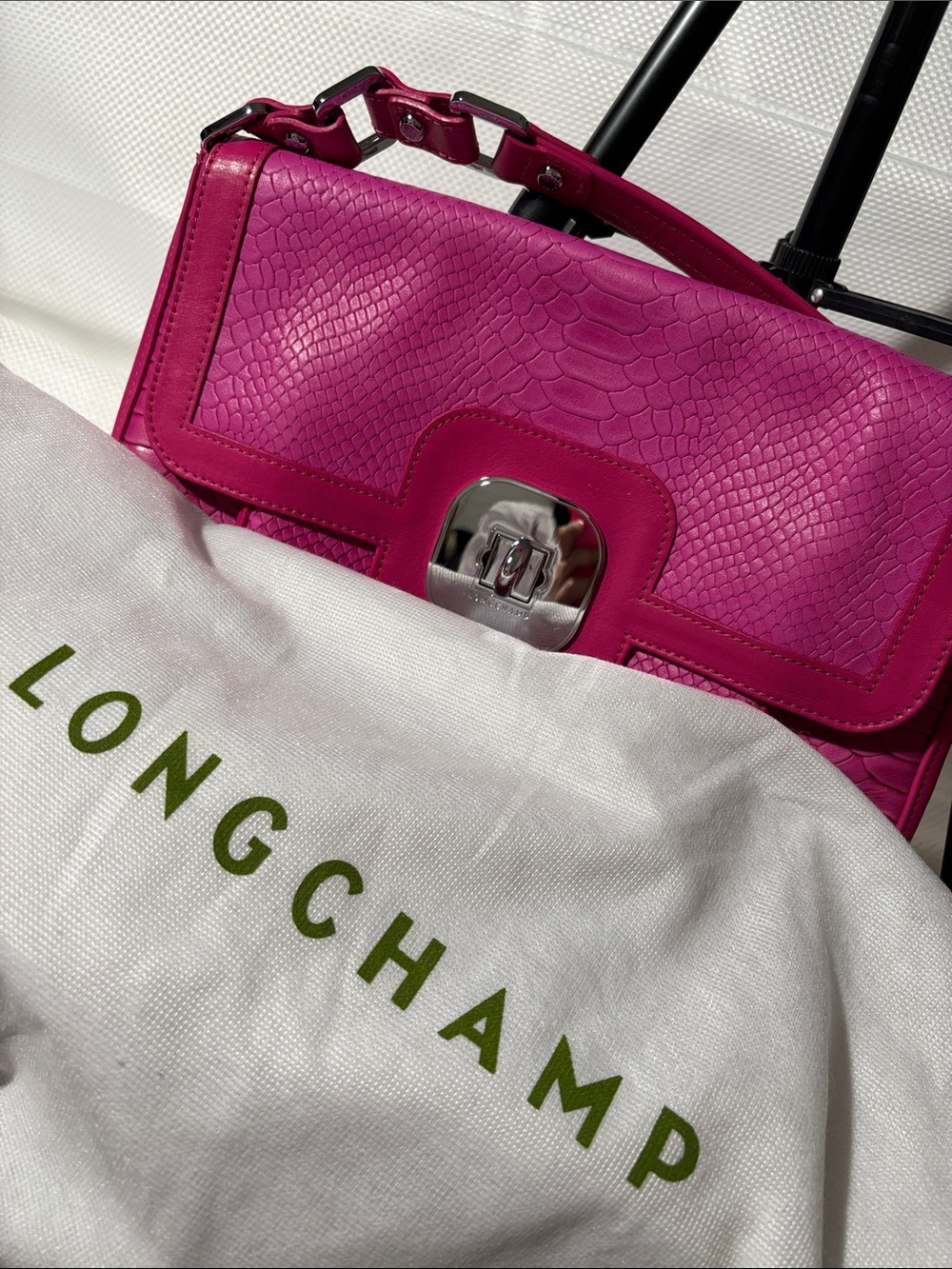 Longchamp Bright Pink Women's Shoulder Bag - Picture 9 of 9
